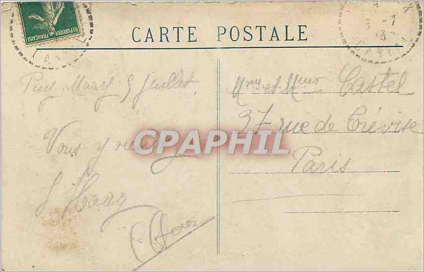 CPA Cantal Puy Mary pris de la Route au Pas de Payrol Chevre Bouc — Rückseite