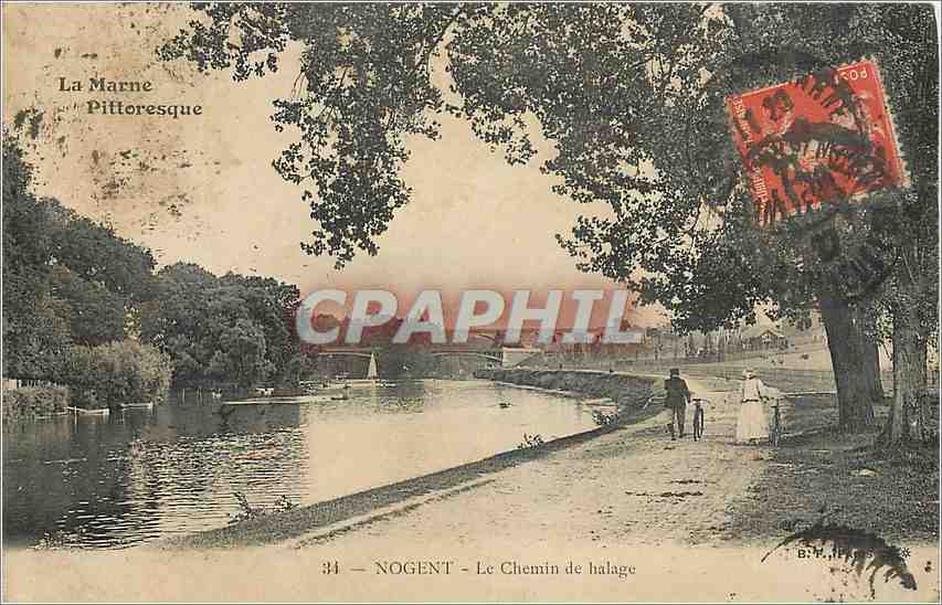 CPA La Marne pittoresque Nogent le chemin de halage 