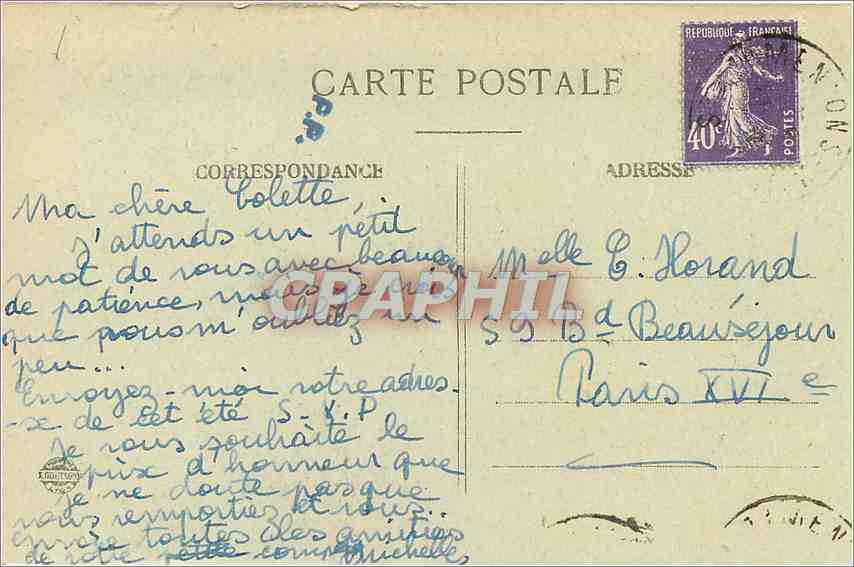 CPA Menton vue generale prise de la frontiere  — Rückseite
