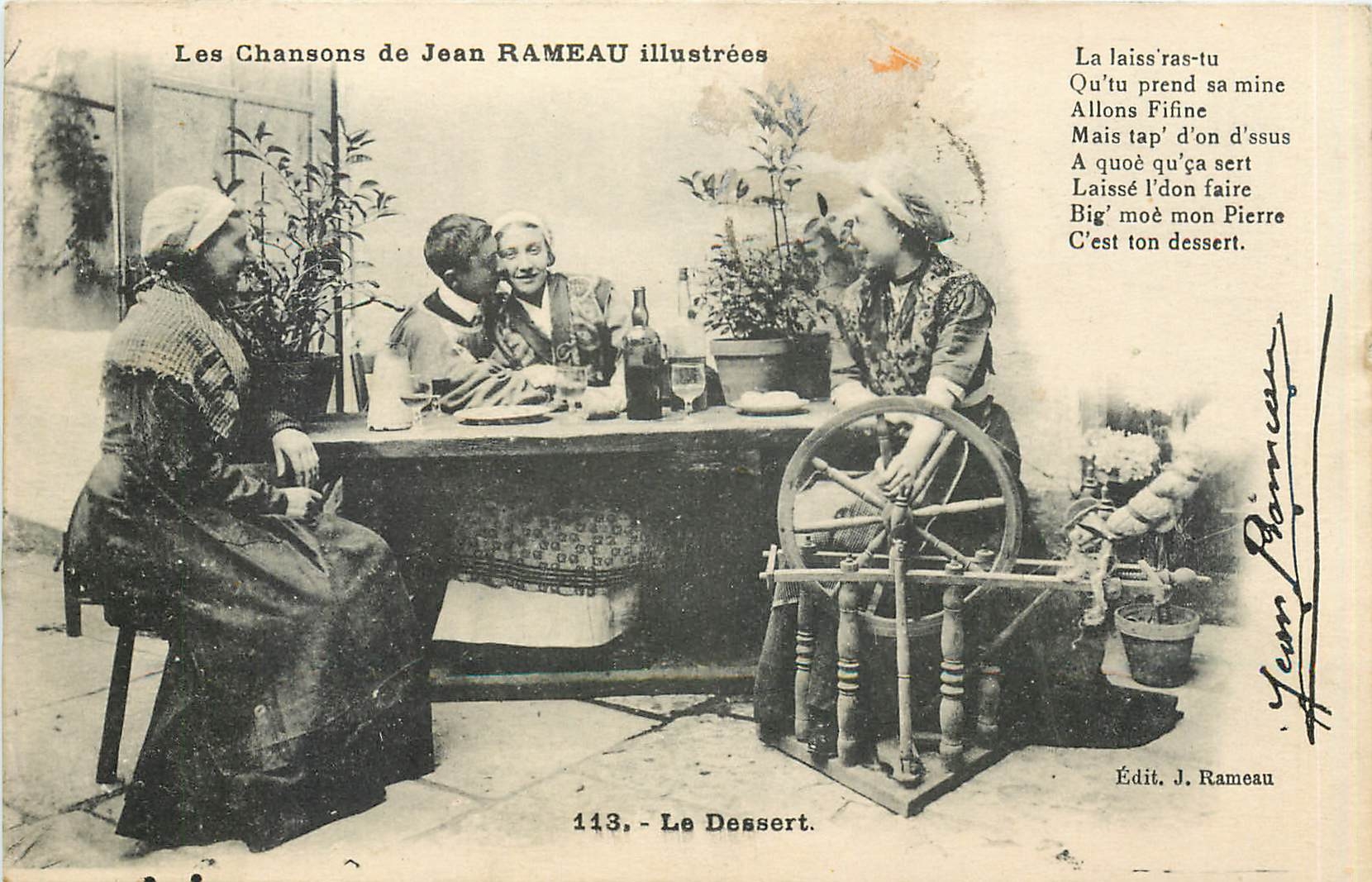 CPA Les Chansons de Jean Rameau illustrees Le Dessert Folklore