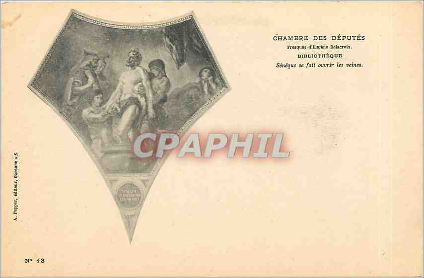 CPA Chambre des deputes Bibliotheque Paris Senat Seneque se fait ouvrir les veines