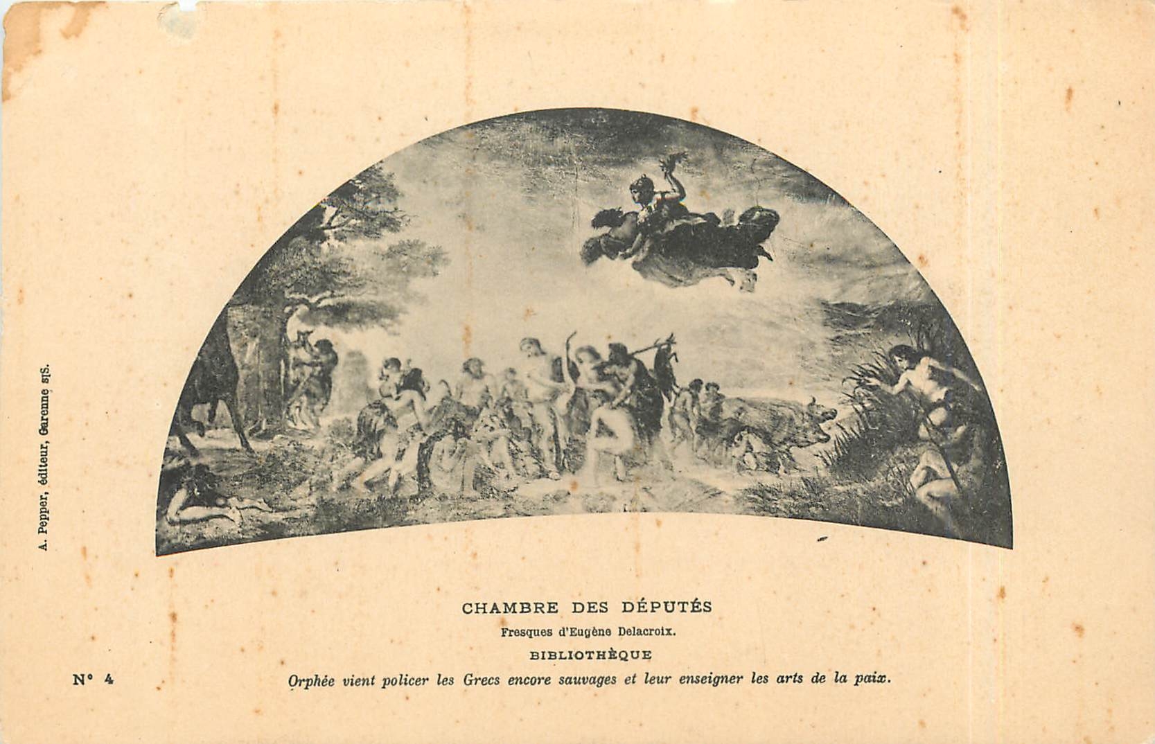 CPA Chambre des deputes Bibliotheque Paris Senat Orphee vient policer les Grecs