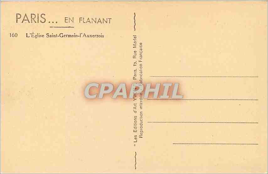 CPA Paris en flanant l'Eglise Saint Germain l'Auxerrois  — Rückseite