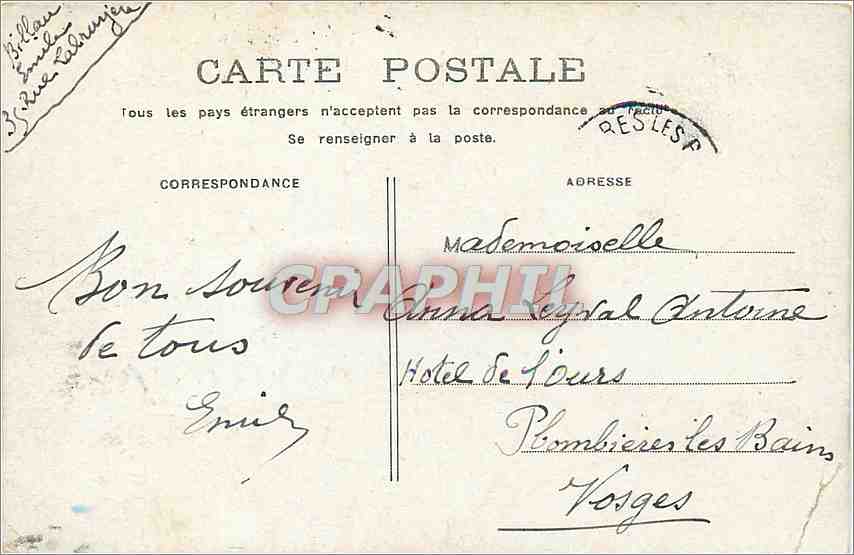 CPA Paris Avenuue de l'Opera  — Rückseite