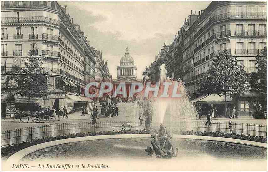 CPA Paris La Rue Soufflot et le Pantheon 