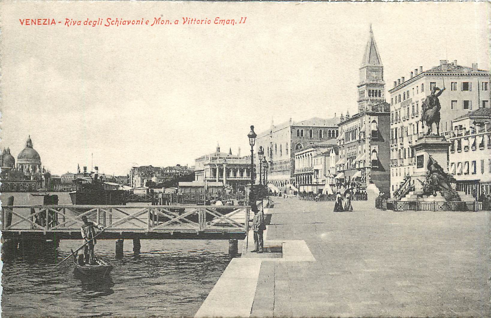 CPA Venezia Riva degli Schiavoni e Mon a Vittorio Eman 