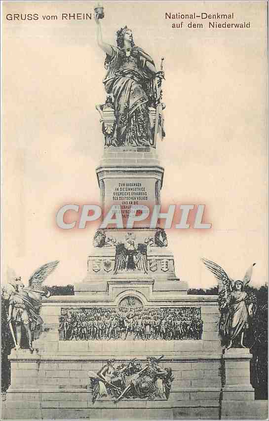 CPA Gruss vom Rhein National Denkmal auf dem Niederwald 