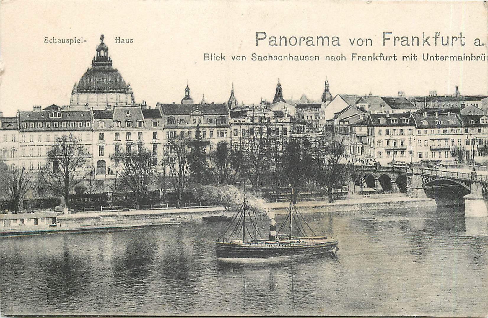 CPA Panorama von Frankfurt Bateau
