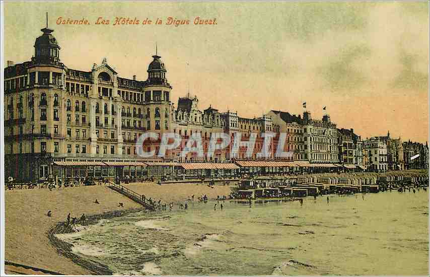 CPA Ostende les hotels de la digue Ouest 