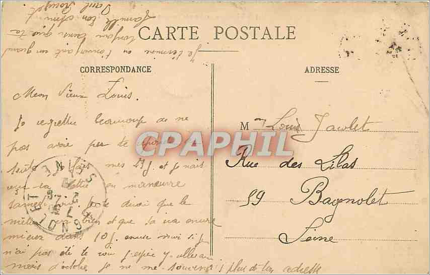 CPA Dijon prefecture ancien hotel bouhier de Lantenay  — Rückseite