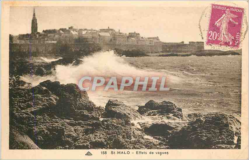 St-Malo - Effets de vagues — CPA n°158, éditeur Alaindanne des Arts Photomécaniques