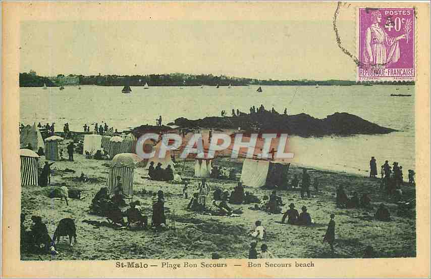 St-Malo — Plage Bon Secours — Playa Bon Secours — Casa Emile Languard, editor