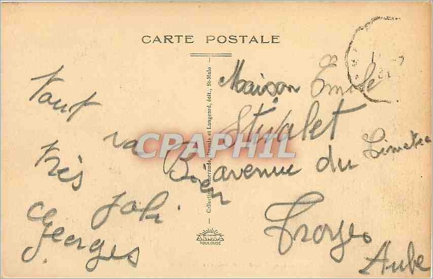 St-Malo — Plage Bon Secours — Playa Bon Secours — Casa Emile Languard, editor — Reverso