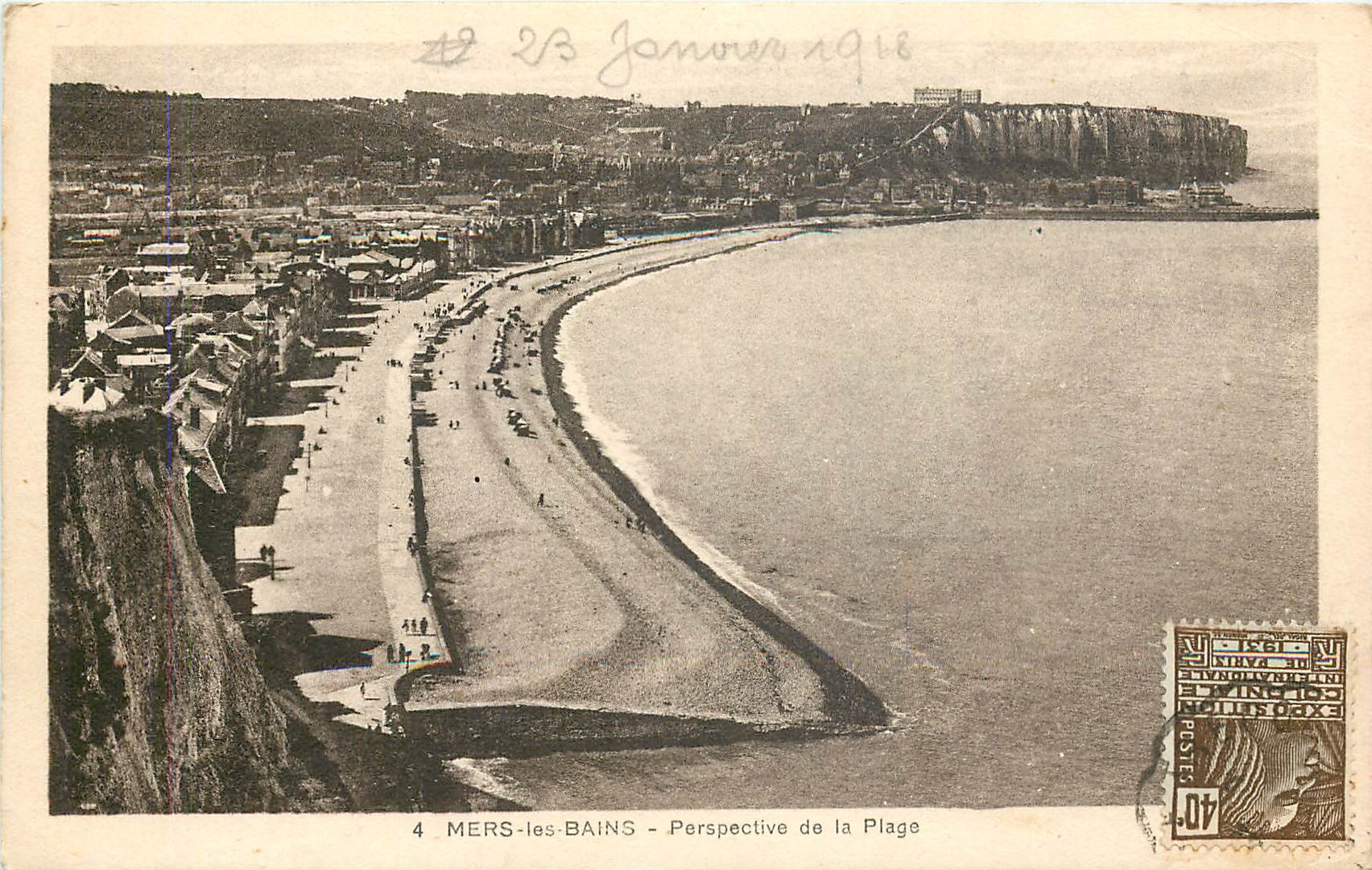 CPA Mers les Bains perspective de la plage 