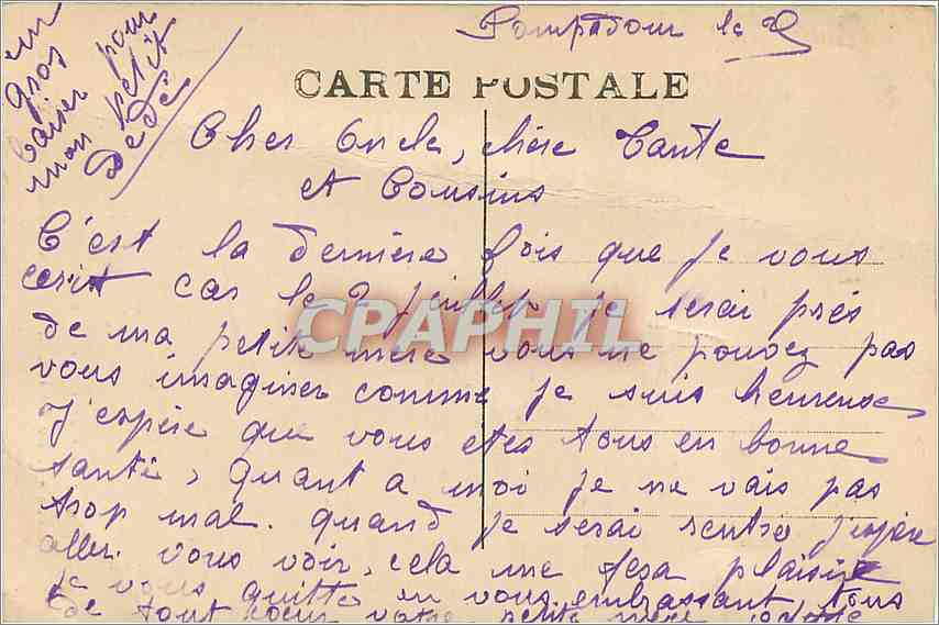 CPA Correze le Saillant une cascade de la Vezere  — Rückseite