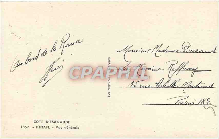 CPA Cote d'Emeraude Dinan vue generale  — Rückseite