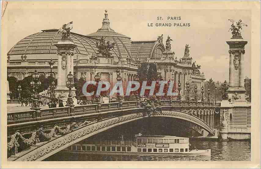 CPA Paris le grand palais Bateau