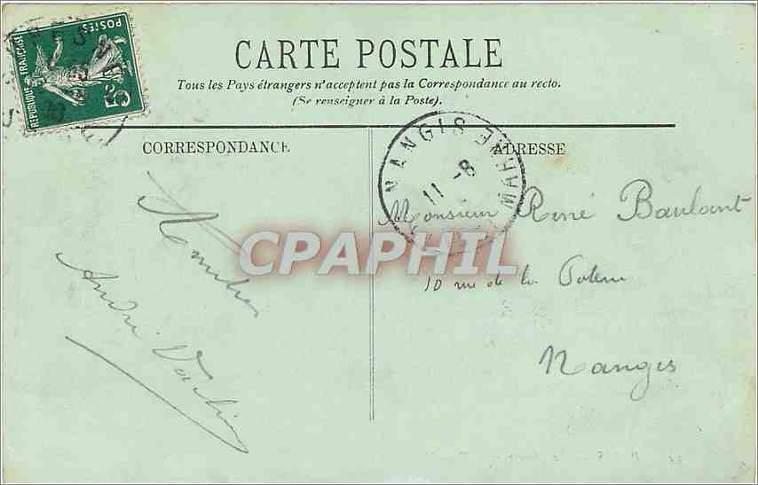 CPA Paris la Seine vers le Trocadero Bateaux — Rückseite