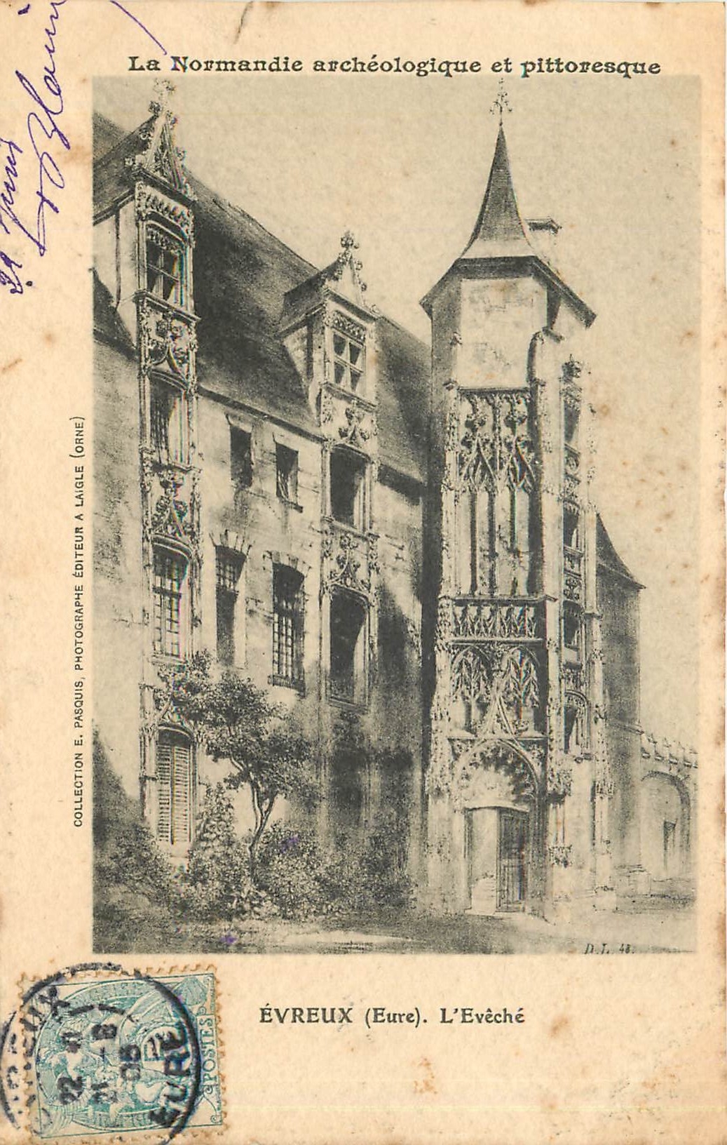 Évreux (Eure). L'Evêché — La Normandie archéologique et pittoresque — Éditeur A. Lagle (Orne)
