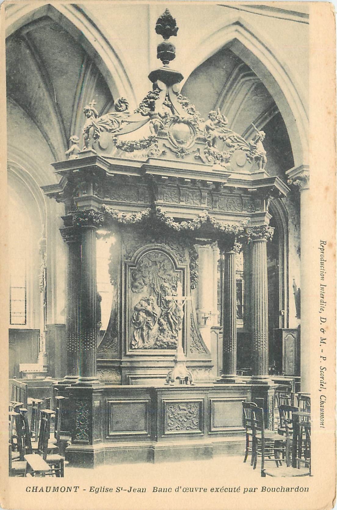 CPA Chaumont Eglise St Jean bauc d'oeuvre execute par Bouchardon 