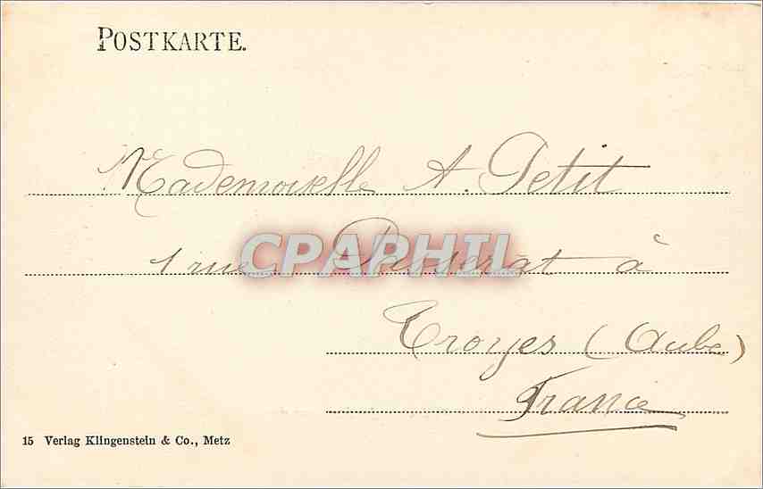 CPA Metz Quai St louis St Ludwigsstaden  — Verso