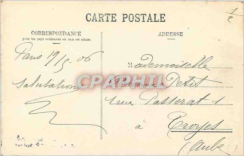 CPA Montreux et l'hotel Bonivard  — Rückseite