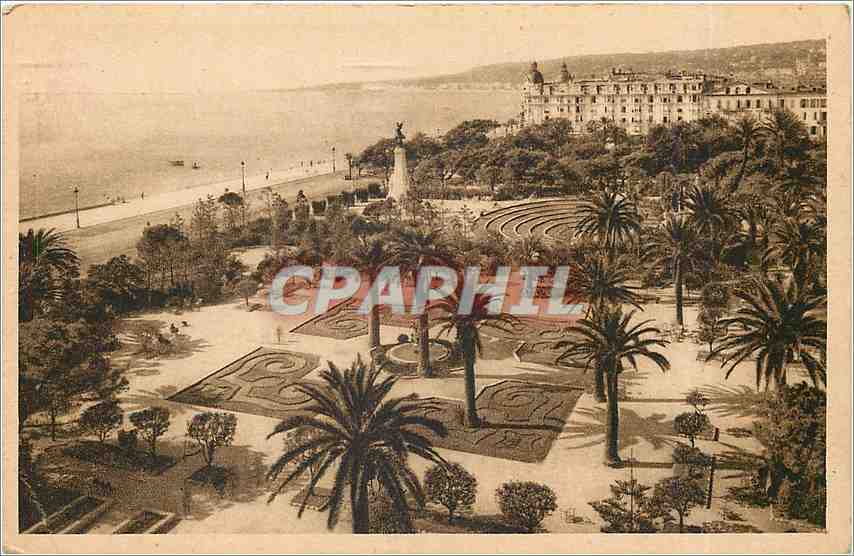 CPA Cote d'Azur artistique Nice Les jardins Albert Ier promenade des anglais 
