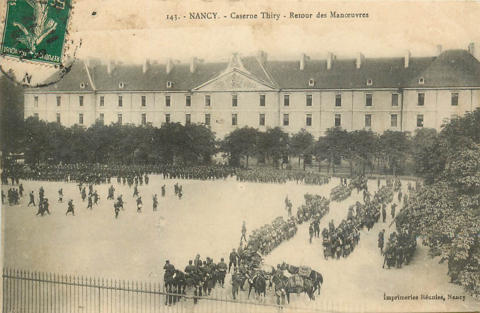 CPA Nancy caserne Thiry retours des Manoeuvres Militaria