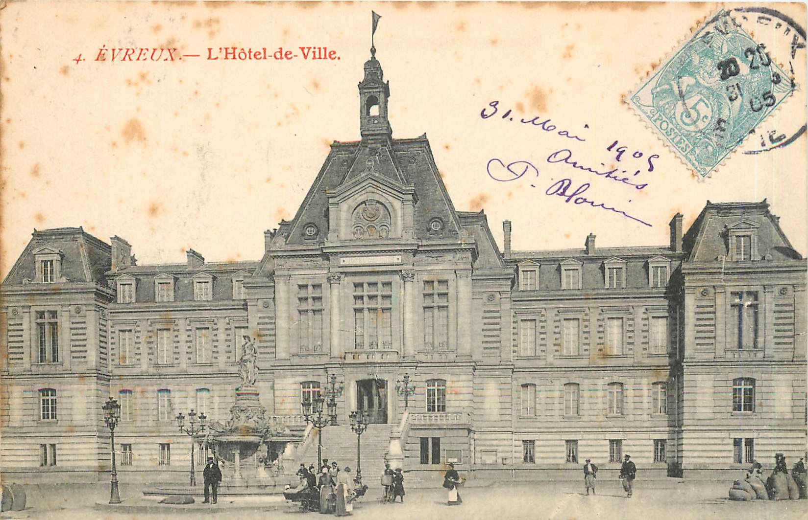 CPA Evreux l'Hotel de Ville 