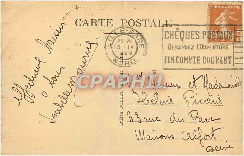 CPA Lille a ses fusilles Monument aux Fusilles Lillois  — Back