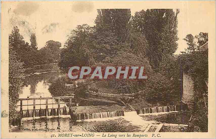 CPA Moret sur Loing Le Loing vers les Remparts 