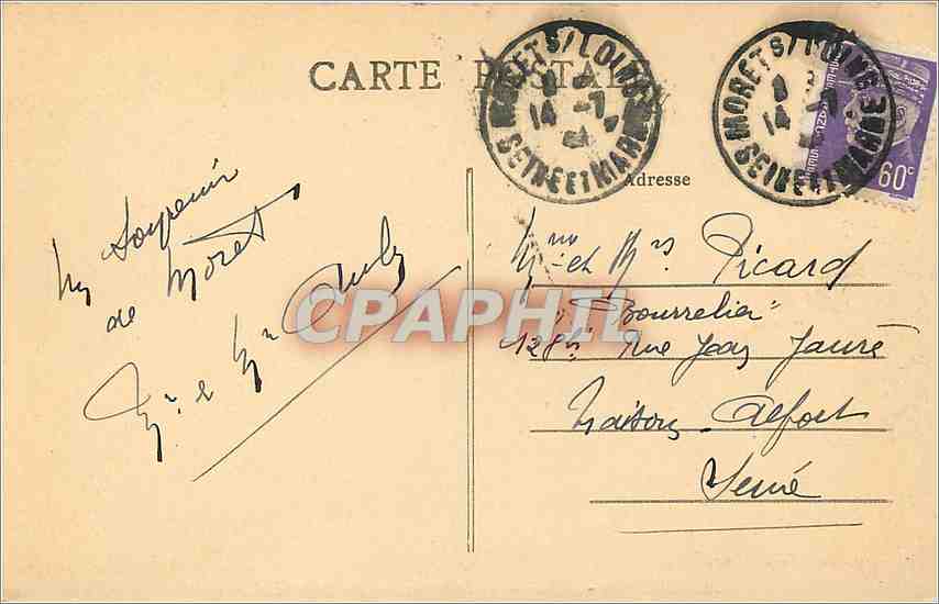 CPA Moret sur Loing Le Loing vers les Remparts  — Back