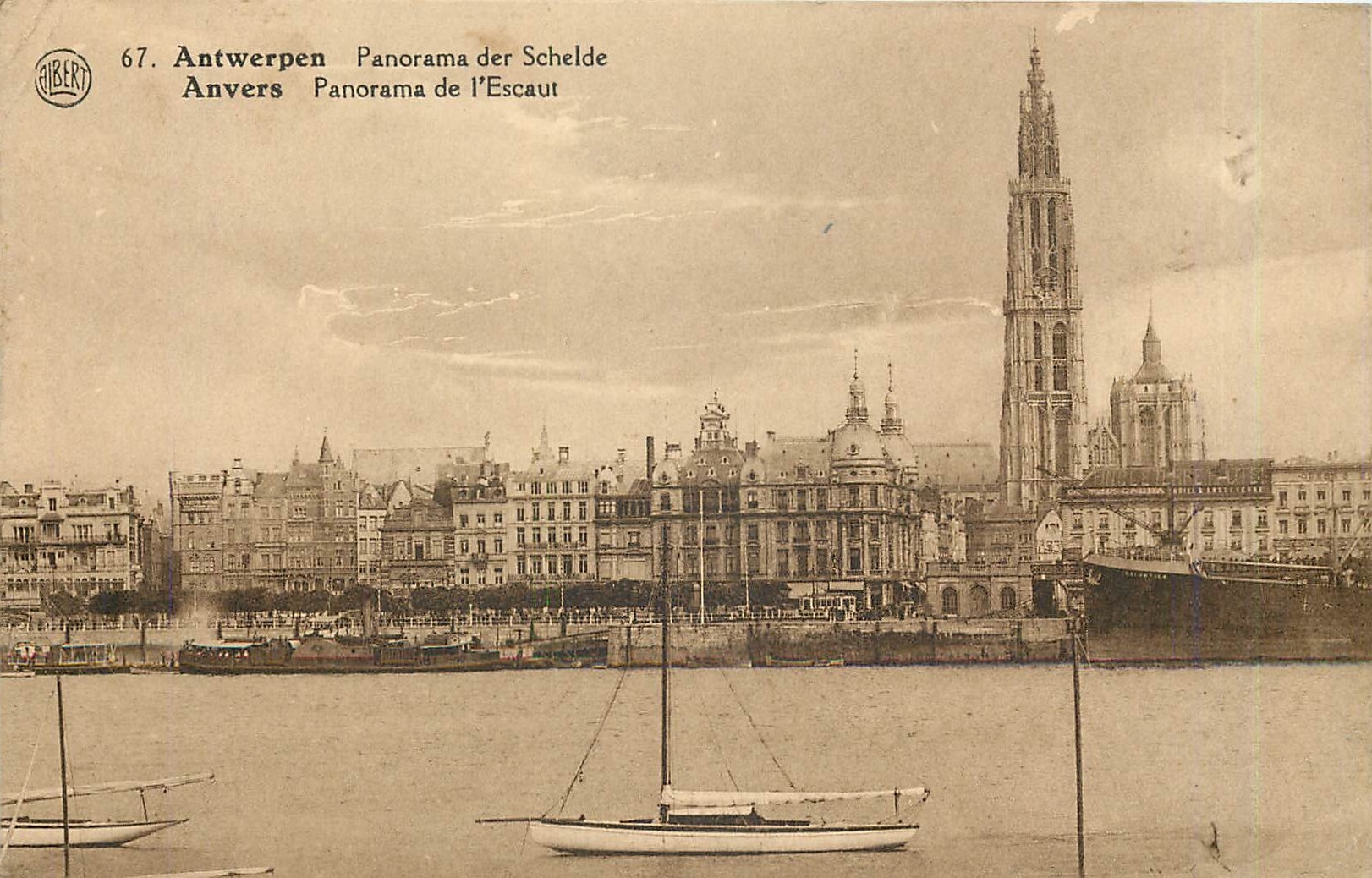 CPA Anvers Panorama de l'Escaut Bateau