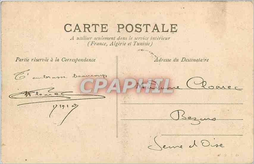 CPA Plougastel Rocher de l'Imperatrice  — Rückseite