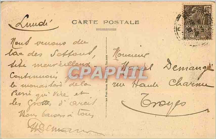 CPA Monastere de Ste Marie de la Pierre qui Vire Yonne la vierge du Chemin de Croix  — Rückseite