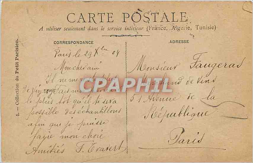 CPA L'Etendard du 1er reg de chasseurs d'Afrique decore a la suite de la bataille de San Pablo des M — Rückseite