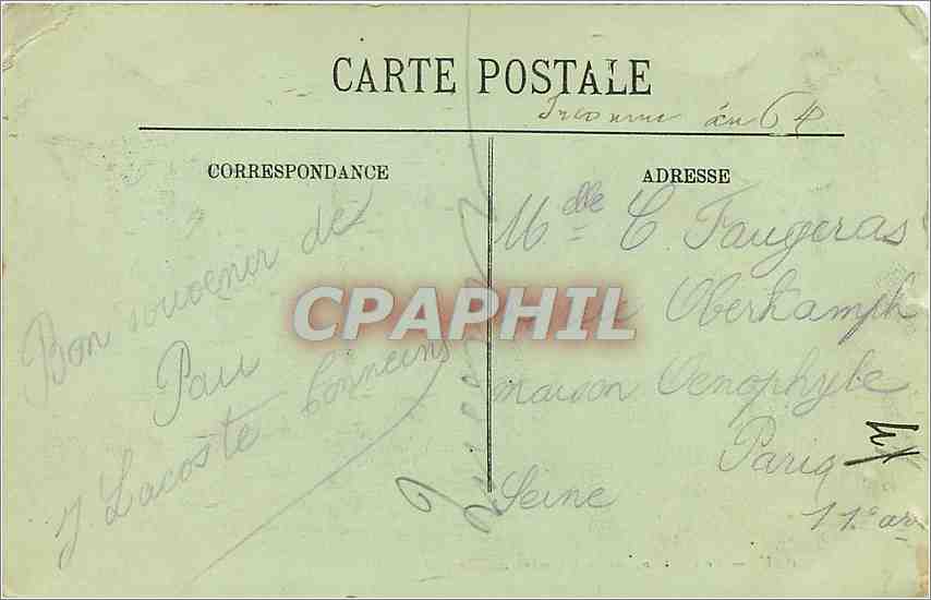 CPA Pau le chateau la chambre de Henri IV  — Rückseite