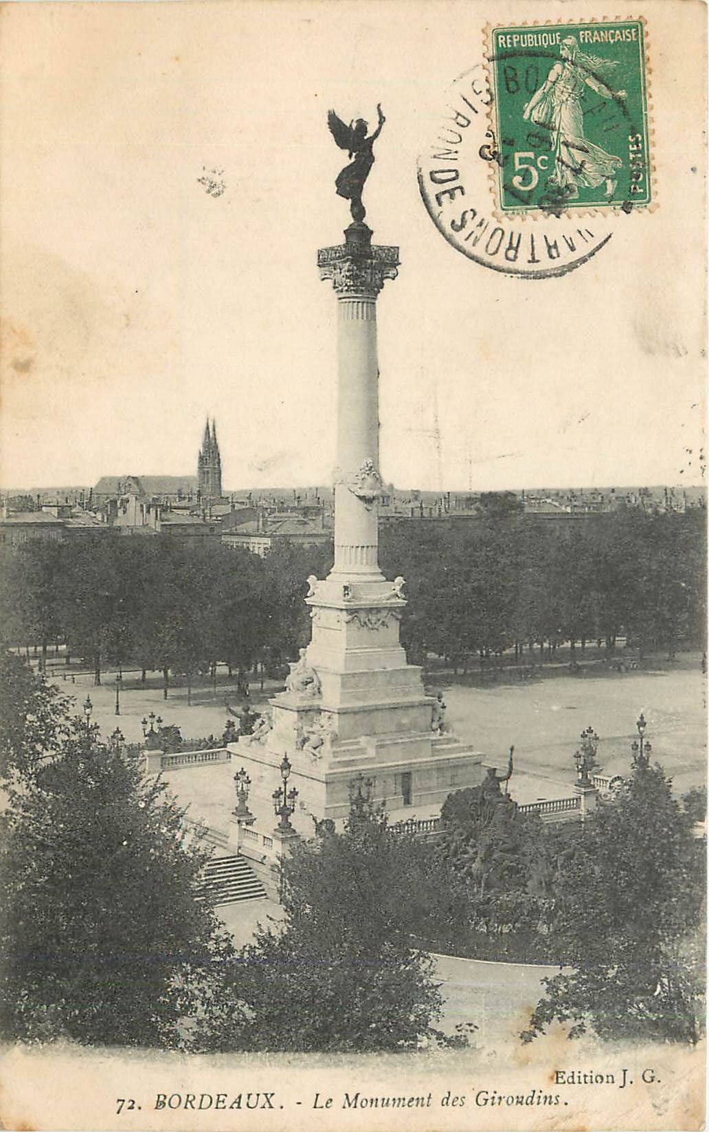 CPA Bordeaux le monument des Girondins 