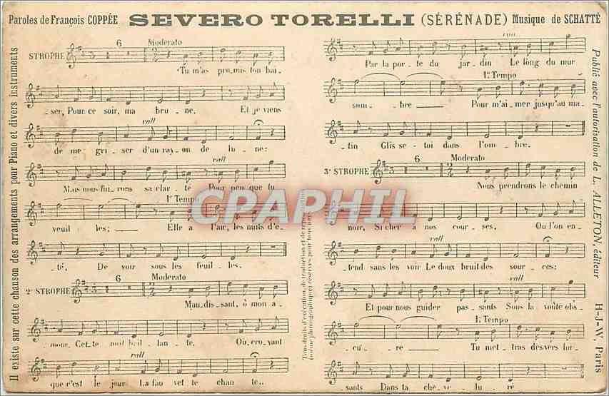 CPA Paroles de Francois Coppee Severo Torelli Serenade 