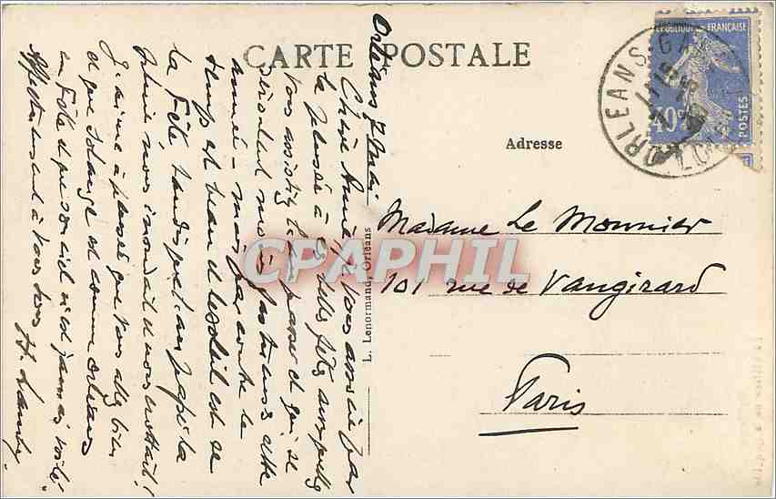 CPA Orleans la maison de la Coquille  — Verso