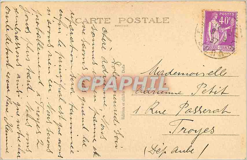 CPA Dole Jura monument pasteur erige en 1902 par souscription internationale  — Back
