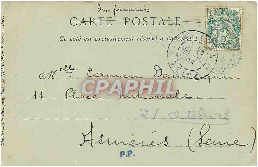 CPA Marseille l'ascenseur et Notre Dame de la Garde  — Rückseite