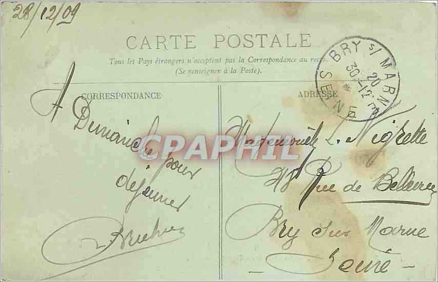 CPA Saint Nazaire la Baie de la Rougeole  — Rückseite