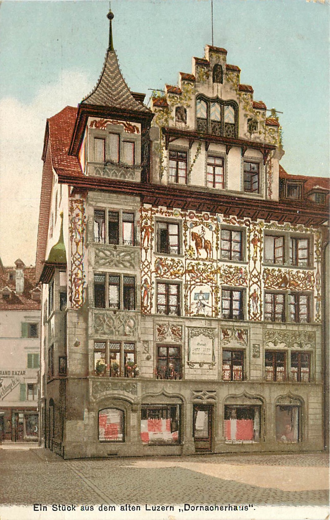 CPA Ein Stuok aus dem alten Luzern Dornacherhaus Luzern