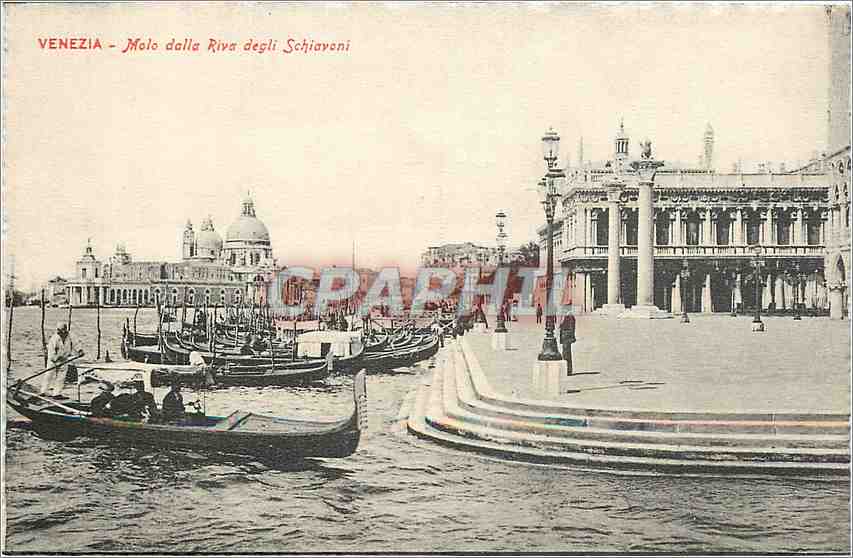 CPA Venezia Molo dalla Riva degli Schiavoni Bateaux Barques