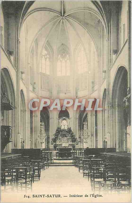 CPA Saint Satur interieur de l'Eglise 