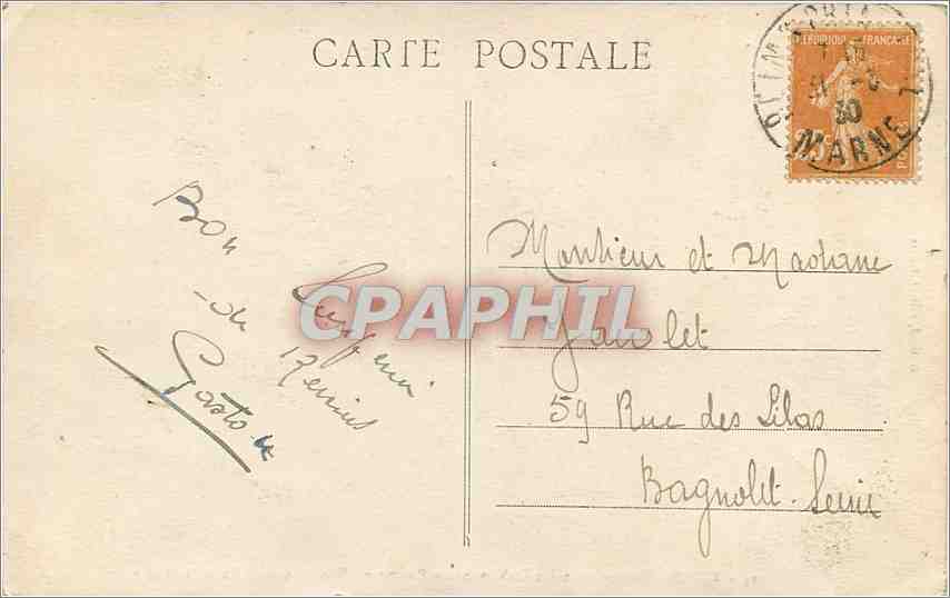CPA Reims vue generale des Etablissements Pommery vue prise de la Butte St Nicaise  — Rückseite