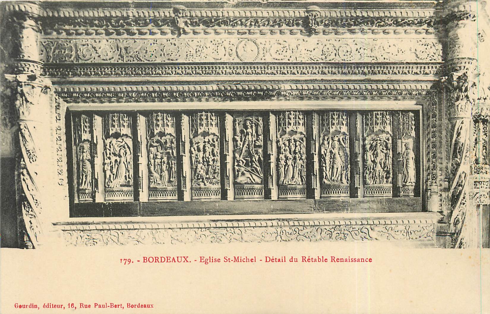 CPA Bordeaux Eglsie St Michel detail du Retable renaissance 