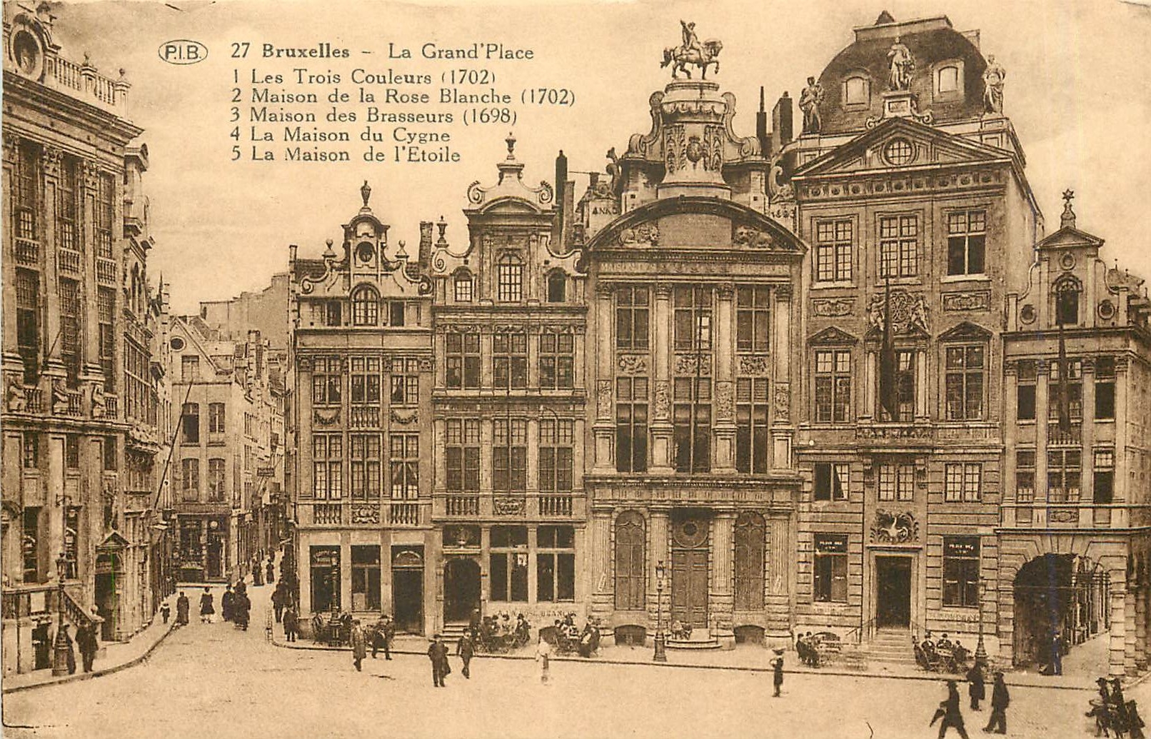 CPA Bruxelles la grand place les trois couleurs maison des Brasseurs la maison du Cygne la maison de