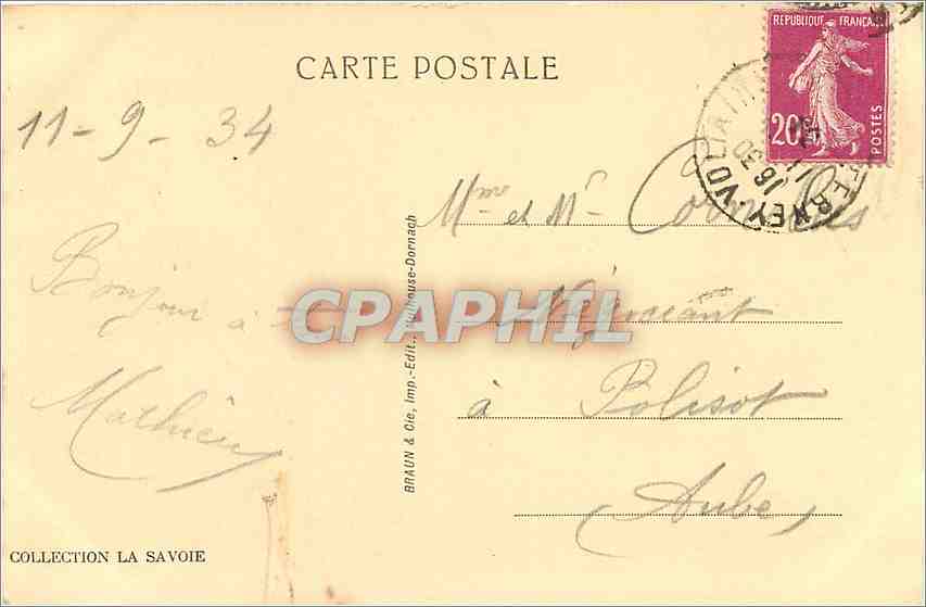CPA Geneve pont du Mont Blanc et l'ile Rousseau  — Verso